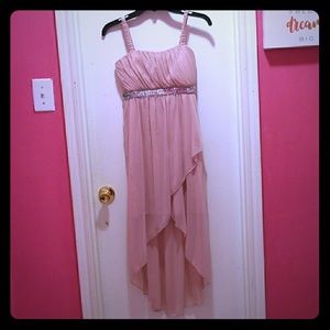 Pink blush high low dress